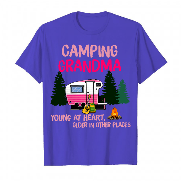 306 Grandma Camping Ladies Men's T-Shirt Iris