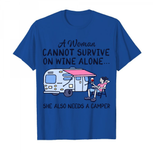 A Woman Cannot Survive On Wine Alone Men's T-Shirt Royal Blue