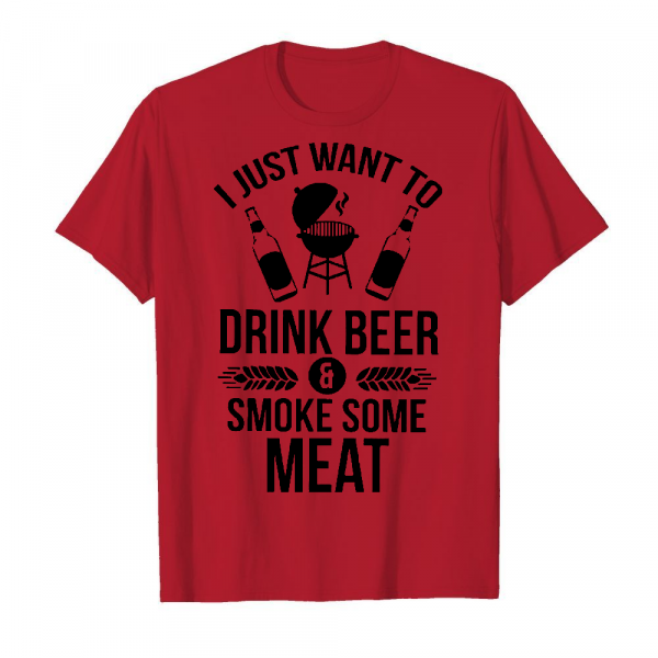 Drink Beer And Smoke Some Meat Men's T-Shirt Cardinal