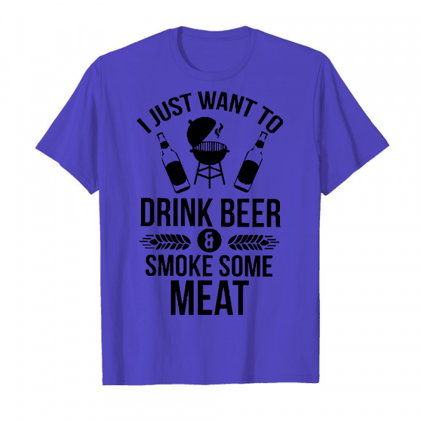 Drink Beer And Smoke Some Meat Men's T-Shirt Iris