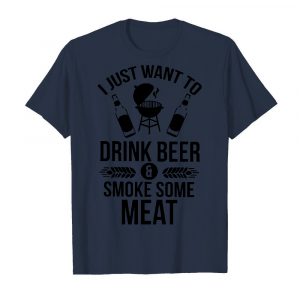 Drink Beer And Smoke Some Meat Men's T-Shirt Navy