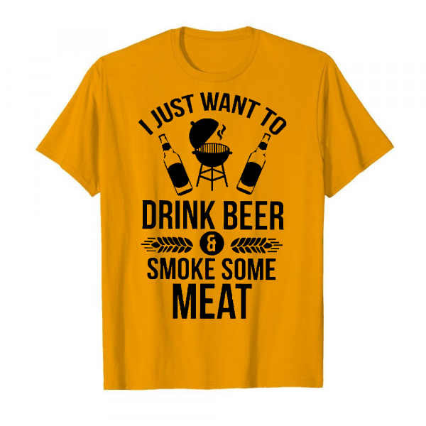 Drink Beer And Smoke Some Meat Men's T-Shirt Orange