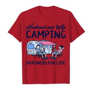 Husband And Wife Camping Men's T-Shirt Cardinal