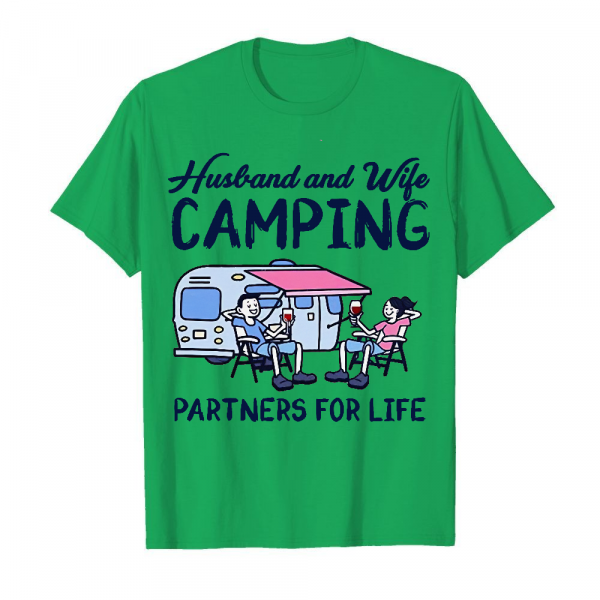 Husband And Wife Camping Men's T-Shirt Kelly Green