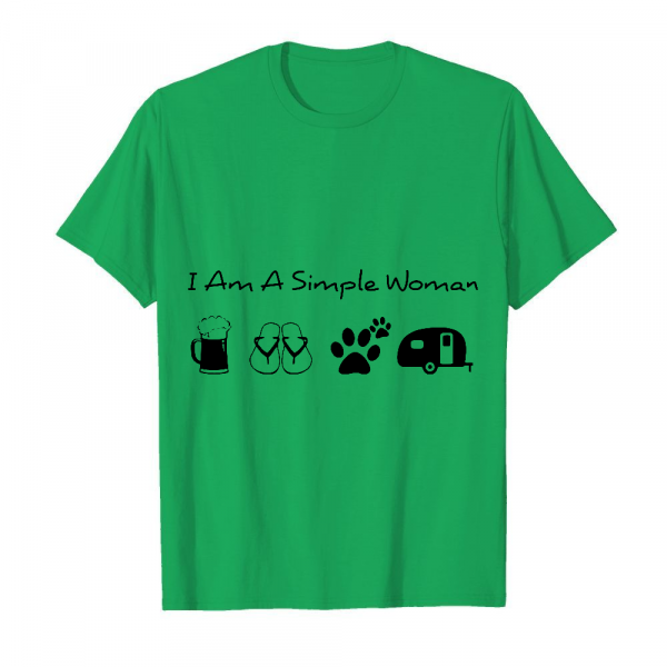 Simple Woman Beer Camping Men's T-Shirt Kelly Green