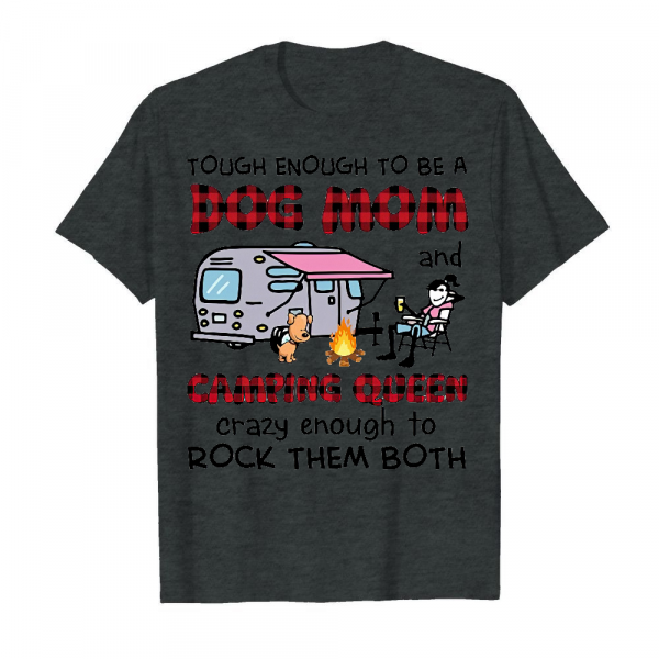 Tough Enough To Be A Dog Mom Men's T-Shirt Dark Heather