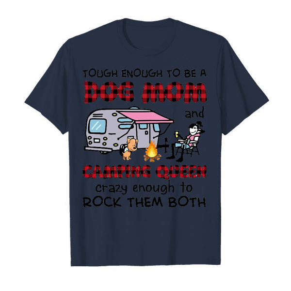 Tough Enough To Be A Dog Mom Men's T-Shirt Navy