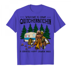 Welcome To Camp Quitcherbichin Men's T-Shirt Iris