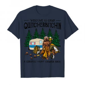 Welcome To Camp Quitcherbichin Men's T-Shirt Navy